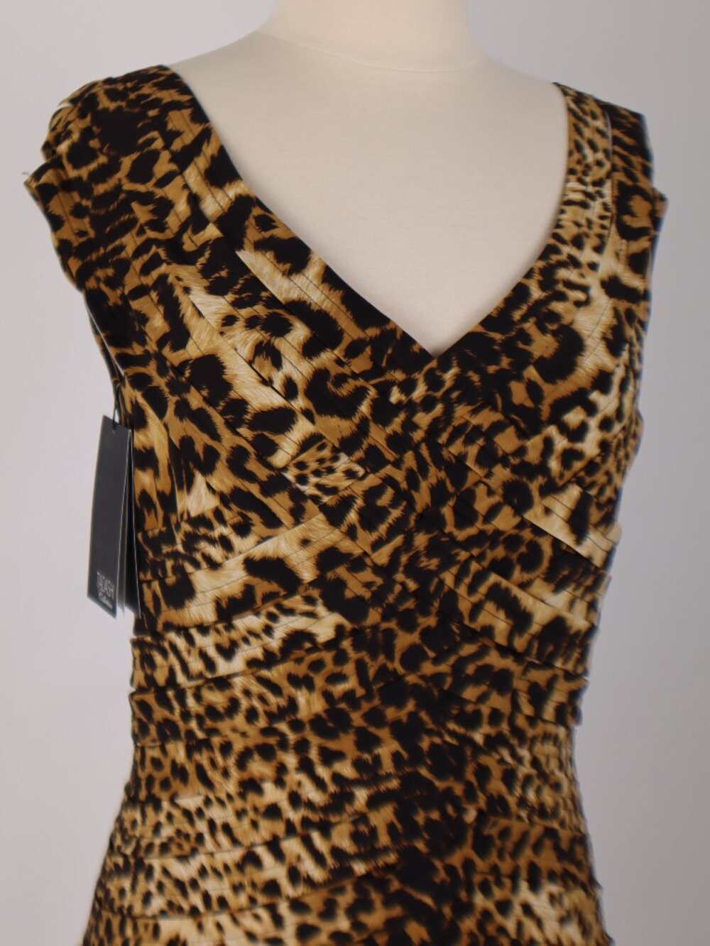 ❄️ Tadashi NWT Leopard Animal Print Bodycon Tight Bandage Dress Gown Formal LP
